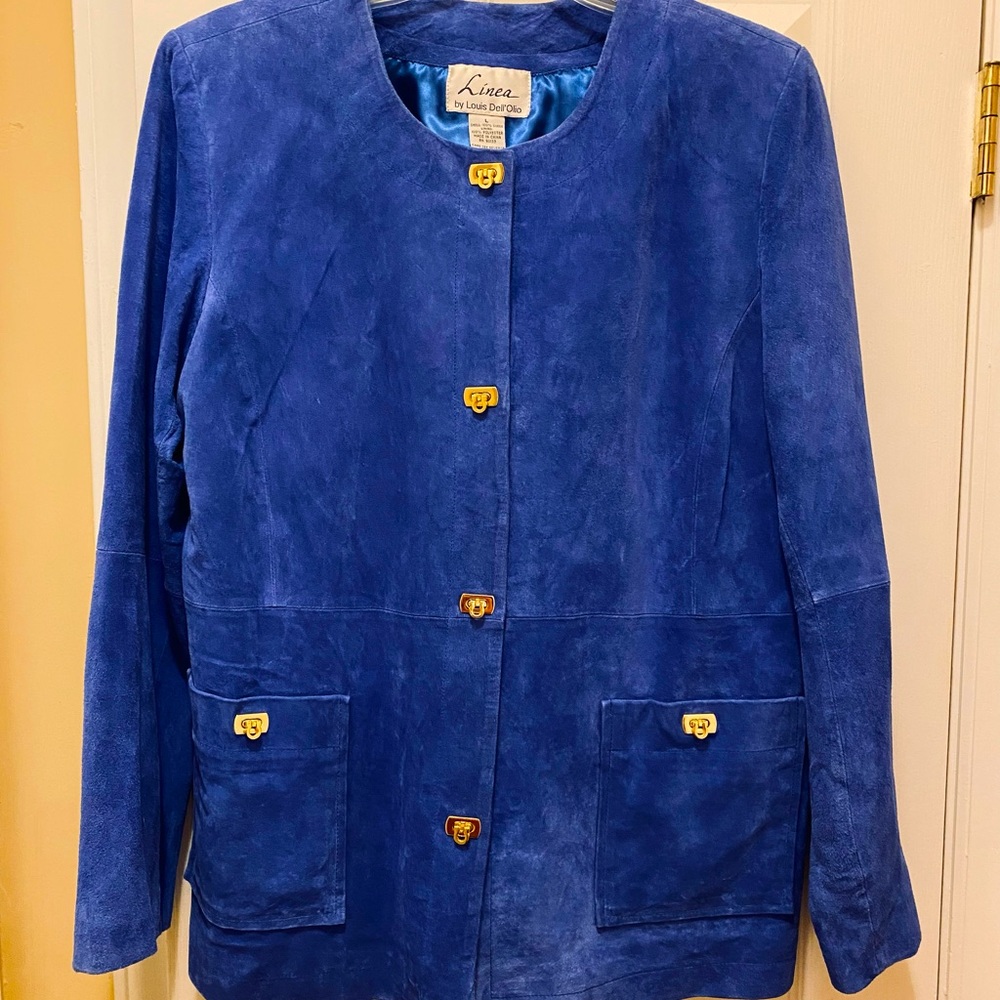 Linea by Louis Dell’Olio Blue Suede Jacket size L